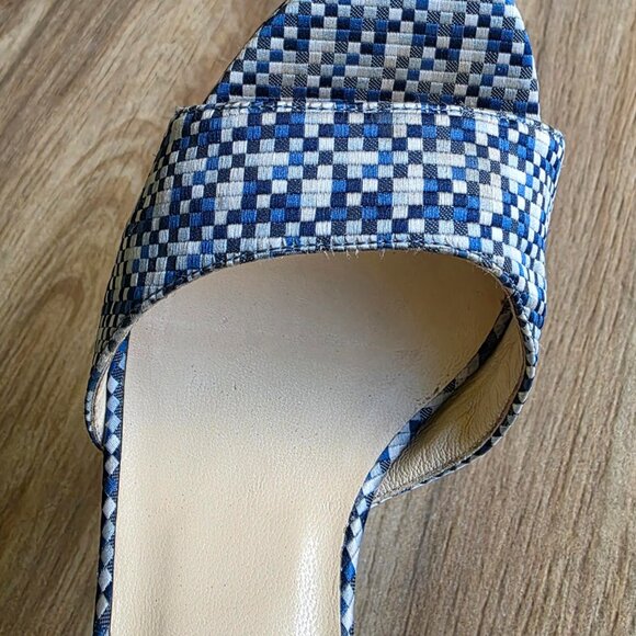 MANOLO BLAHNIK Demin Print Peek-a-Boo Pumps Shoes Eur. 37 - Picture 11 of 12